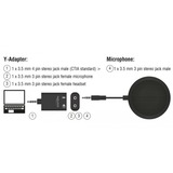 DeLOCK 65873 microfono Nero Microfono da tavolo Nero, Microfono da tavolo, -32 dB, 100 - 10000 Hz, 2200 Ω, Omnidirezionale, Cablato