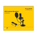 DeLOCK 66300 microfono Nero Nero, -38 dB, 30 - 16000 Hz, 24 bit, 192 kHz, Unidirezionale, Cablato