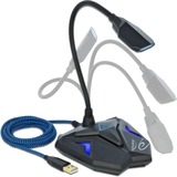 DeLOCK 66330 microfono Nero, Blu Microfono per console di gioco Nero/Blu, Microfono per console di gioco, -30 dB, 50 - 16000 Hz, 2200 Ω, 16 bit, 44,1 kHz