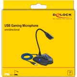 DeLOCK 66330 microfono Nero, Blu Microfono per console di gioco Nero/Blu, Microfono per console di gioco, -30 dB, 50 - 16000 Hz, 2200 Ω, 16 bit, 44,1 kHz