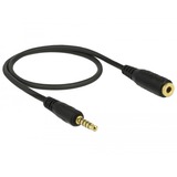 DeLOCK 85700 cavo audio 0,5 m 3.5mm Nero Nero, 3.5mm, Maschio, 3.5mm, Femmina, 0,5 m, Nero