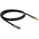 DeLOCK 85780 cavo audio 1 m 3.5mm Nero, Grigio, Cavo di prolunga Nero, 3.5mm, Maschio, 3.5mm, Femmina, 1 m, Nero, Grigio