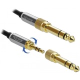 DeLOCK 85780 cavo audio 1 m 3.5mm Nero, Grigio, Cavo di prolunga Nero, 3.5mm, Maschio, 3.5mm, Femmina, 1 m, Nero, Grigio