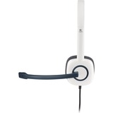 Logitech H150 Stereofonico Padiglione auricolare Bianco, Headset bianco, Call center/Ufficio, Stereofonico, Padiglione auricolare, Bianco, Cablato, Sovraurale, Vendita al dettaglio