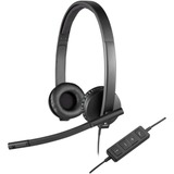 Logitech H570e Auricolare Cablato A Padiglione Ufficio USB tipo A Nero Nero, Cablato, Ufficio, 31,5 - 20000 Hz, 111 g, Auricolare, Nero