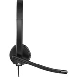 Logitech H570e Auricolare Cablato A Padiglione Ufficio USB tipo A Nero Nero, Cablato, Ufficio, 31,5 - 20000 Hz, 111 g, Auricolare, Nero