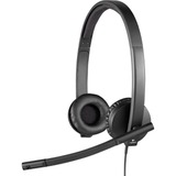 Logitech H570e Auricolare Cablato A Padiglione Ufficio USB tipo A Nero, Headset Nero, Cablato, Ufficio, 31,5 - 20000 Hz, 111 g, Auricolare, Nero