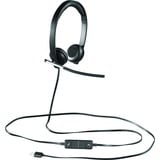 Logitech H650e Auricolare Cablato A Padiglione Ufficio USB tipo A Nero, Argento Nero, Cablato, Ufficio, 50 - 10000 Hz, 120 g, Auricolare, Nero, Argento