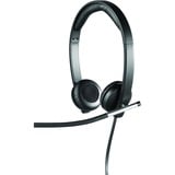 Logitech H650e Auricolare Cablato A Padiglione Ufficio USB tipo A Nero, Argento Nero, Cablato, Ufficio, 50 - 10000 Hz, 120 g, Auricolare, Nero, Argento