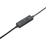 Logitech H650e Auricolare Cablato A Padiglione Ufficio USB tipo A Nero, Argento Nero, Cablato, Ufficio, 50 - 10000 Hz, 120 g, Auricolare, Nero, Argento