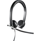 Logitech H650e Auricolare Cablato A Padiglione Ufficio USB tipo A Nero, Argento, Headset Nero, Cablato, Ufficio, 50 - 10000 Hz, 120 g, Auricolare, Nero, Argento