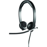 Logitech H650e Auricolare Cablato A Padiglione Ufficio USB tipo A Nero, Argento, Headset Nero, Cablato, Ufficio, 50 - 10000 Hz, 120 g, Auricolare, Nero, Argento