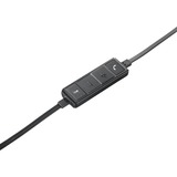 Logitech H650e Auricolare Cablato A Padiglione Ufficio USB tipo A Nero, Argento, Headset Nero, Cablato, Ufficio, 50 - 10000 Hz, 120 g, Auricolare, Nero, Argento