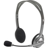 Logitech LGT-H110 Cuffie e auricolari argento/grigio, Cablato, Ufficio, 20 - 20000 Hz, 74 g, Auricolare, Nero, Argento, Vendita al dettaglio