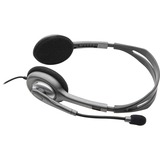 Logitech LGT-H110 Cuffie e auricolari, Headset argento/grigio, Cablato, Ufficio, 20 - 20000 Hz, 74 g, Auricolare, Nero, Argento, Vendita al dettaglio