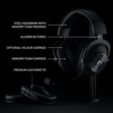 Logitech Pro X Cuffia Padiglione auricolare Nero Nero, Cuffia, Padiglione auricolare, Giocare, Nero, Stereofonico, Manopola