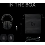 Logitech Pro X Cuffia Padiglione auricolare Nero, Cuffia da gioco Nero, Cuffia, Padiglione auricolare, Giocare, Nero, Stereofonico, Manopola