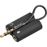 Sharkoon PMP35 cavo audio 0,12 m 3.5mm Nero, Adattatore Nero, 3.5mm, Maschio, 3.5mm, Femmina, 0,12 m, Nero