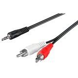 goobay 50018 cavo audio 1,5 m 3.5mm 2 x RCA Nero Nero, 3.5mm, Maschio, 2 x RCA, Maschio, 1,5 m, Nero