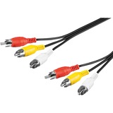 goobay 50381 cavo video composito 2 m 3 x RCA Rosso, Bianco, Giallo Nero, 2 m, 3 x RCA, 3 x RCA, Maschio, Maschio, Rosso, Bianco, Giallo