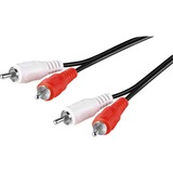 goobay AVK 128-500 5.0m cavo audio 5 m 2 x RCA Nero Nero, 2 x RCA, Maschio, 2 x RCA, Maschio, 5 m, Nero