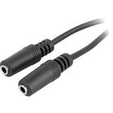 goobay AVK 317-020 0.2m cavo audio 0,2 m 3.5mm 2 x 3.5mm Nero Nero, 3.5mm, Maschio, 2 x 3.5mm, Femmina, 0,2 m, Nero