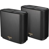 ASUS ZenWiFi AX (XT8) router wireless Gigabit Ethernet Banda tripla (2.4 GHz/5 GHz/5 GHz) 4G Nero, Router WIRELESS LTE Nero, Wi-Fi 6 (802.11ax), Banda tripla (2.4 GHz/5 GHz/5 GHz), Collegamento ethernet LAN, 4G, Nero, Router da tavolo
