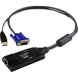 ATEN Adattatore KVM USB VGA Nero/Blu, PS/2, PS/2, VGA, Nero, Blu, Metallico, RJ-45, 1 x RJ-45