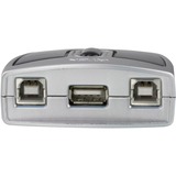 ATEN Switch per periferiche USB 2.0 a 2 porte argento/Nero, Plastica, 0 - 40 °C, -20 - 60 °C, 0 - 80%, 71,8 mm, 65,8 mm