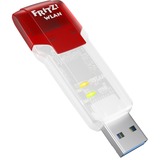 AVM FRITZ!WLAN AC 860 bianco/Rosso, FRITZ!WLAN AC 860, Con cavo e senza cavo, USB, WLAN, Wi-Fi 5 (802.11ac), 866 Mbit/s, Rosso, Traslucido