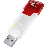AVM FRITZ!WLAN AC 860 bianco/Rosso, FRITZ!WLAN AC 860, Con cavo e senza cavo, USB, WLAN, Wi-Fi 5 (802.11ac), 866 Mbit/s, Rosso, Traslucido