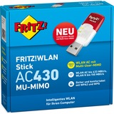 AVM FRITZ!WLAN Stick AC 430 MU-MIMO FRITZ!WLAN Stick AC 430 MU-MIMO, Con cavo e senza cavo, USB, WLAN, 433 Mbit/s