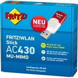 AVM FRITZ!WLAN Stick AC 430 MU-MIMO FRITZ!WLAN Stick AC 430 MU-MIMO, Con cavo e senza cavo, USB, WLAN, 433 Mbit/s