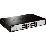 D-Link DGS-1016D/E switch di rete Non gestito Nero, Metallico Nero, Non gestito, Full duplex, Montaggio rack
