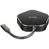 D-Link DUB-M420 replicatore di porte e docking station per laptop Cablato Thunderbolt 3 Alluminio, Nero, Hub USB Nero/Argento, Cablato, Thunderbolt 3, 60 W, Alluminio, Nero, 5 Gbit/s, 4096 x 2160 Pixel