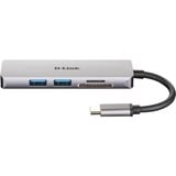 D-Link DUB-M530 replicatore di porte e docking station per laptop Cablato USB 3.2 Gen 1 (3.1 Gen 1) Type-C Alluminio, Hub USB argento, Cablato, USB 3.2 Gen 1 (3.1 Gen 1) Type-C, Alluminio, MicroSD (TransFlash), SD, SDHC, SDXC, 5 Gbit/s, 4K Ultra HD