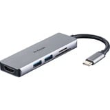 D-Link DUB-M530 replicatore di porte e docking station per laptop Cablato USB 3.2 Gen 1 (3.1 Gen 1) Type-C Alluminio, Hub USB argento, Cablato, USB 3.2 Gen 1 (3.1 Gen 1) Type-C, Alluminio, MicroSD (TransFlash), SD, SDHC, SDXC, 5 Gbit/s, 4K Ultra HD