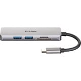 D-Link DUB-M530 replicatore di porte e docking station per laptop Cablato USB 3.2 Gen 1 (3.1 Gen 1) Type-C Alluminio, Hub USB argento, Cablato, USB 3.2 Gen 1 (3.1 Gen 1) Type-C, Alluminio, MicroSD (TransFlash), SD, SDHC, SDXC, 5 Gbit/s, 4K Ultra HD