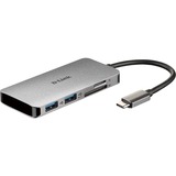 D-Link DUB-M610 replicatore di porte e docking station per notebook Cablato USB 3.2 Gen 1 (3.1 Gen 1) Type-C Alluminio, Nero, Hub USB argento, Cablato, USB 3.2 Gen 1 (3.1 Gen 1) Type-C, 100 W, Alluminio, Nero, MicroSD (TransFlash), SD, SDHC, SDXC, 4K Ultra HD
