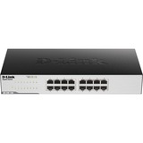 D-Link GO-SW-16G Non gestito L2 Gigabit Ethernet (10/100/1000) 1U Nero Nero, Non gestito, L2, Gigabit Ethernet (10/100/1000), Full duplex, Montaggio rack, 1U