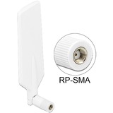 DeLOCK 12431 antenna di rete Antenna omnidirezionale RP-SMA 4 dBi bianco, 4 dBi, 0.698 - 0.791 / 0.824 - 0.960 / 1.710 - 2.170 / 2.400 - 2.500 / 5.150 - 5.875 GHz, 50 Ω, Antenna omnidirezionale, RP-SMA, 2,5:1 - 5,0:1