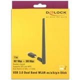 DeLOCK 12535 scheda di rete e adattatore RF Wireless, Antenna Nero, Wireless, USB, RF Wireless, Wi-Fi 5 (802.11ac), Nero