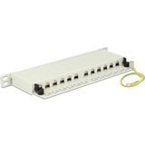 DeLOCK 43311 pezzo di pannello 0.5U, Patch Panel grigio, RJ-45, Cat6a, Grigio, Metallo, Montaggio a rack, 0.5U
