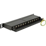 DeLOCK 43312 pezzo di pannello 0.5U Nero, RJ-45, Cat6a, Nero, Metallo, Montaggio a rack, 0.5U