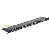 DeLOCK 43316 pezzo di pannello 0.5U, Patch Panel Nero, RJ-45, LSA, Nero, Metallo, Montaggio a rack, 0.5U, 482,6 mm