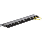 DeLOCK 43316 pezzo di pannello 0.5U, Patch Panel Nero, RJ-45, LSA, Nero, Metallo, Montaggio a rack, 0.5U, 482,6 mm