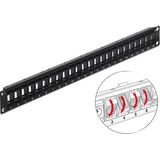DeLOCK 43340 pezzo di pannello, Patch Panel Nero, Metallo, Plastica, Montaggio a rack, 44 mm, 11,5 mm, 482,6 mm