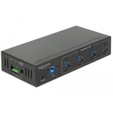 DeLOCK 63309 hub di interfaccia USB 3.2 Gen 1 (3.1 Gen 1) Type-B 5000 Mbit/s Nero Nero, USB 3.2 Gen 1 (3.1 Gen 1) Type-B, USB 3.2 Gen 1 (3.1 Gen 1) Type-A, 5000 Mbit/s, Nero, Metallo, dC
