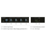 DeLOCK 63309 hub di interfaccia USB 3.2 Gen 1 (3.1 Gen 1) Type-B 5000 Mbit/s Nero, Hub USB Nero, USB 3.2 Gen 1 (3.1 Gen 1) Type-B, USB 3.2 Gen 1 (3.1 Gen 1) Type-A, 5000 Mbit/s, Nero, Metallo, dC
