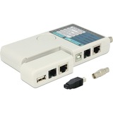 DeLOCK 86106 tester per cavo di rete Bianco, Tester per cavi bianco, 9 V, 85 x 160 x 27 mm
